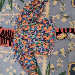 Anthro x Pooley Designs Peach Print Balloon Sleeve Blouse